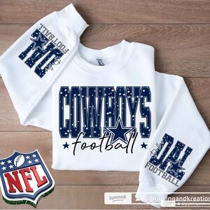 Gildan White Cowboys Football Sweatshirt